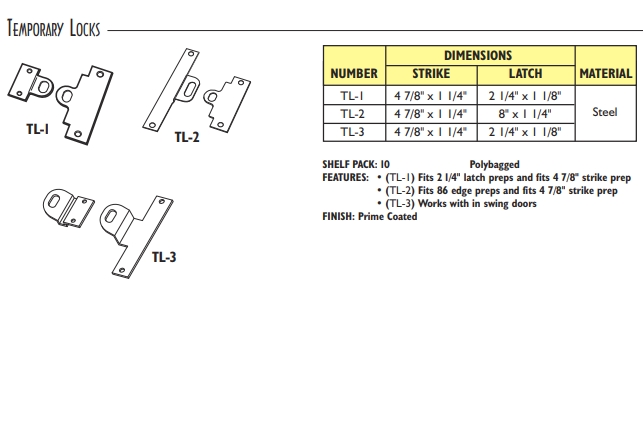 1-TEMPORARY LOCKS